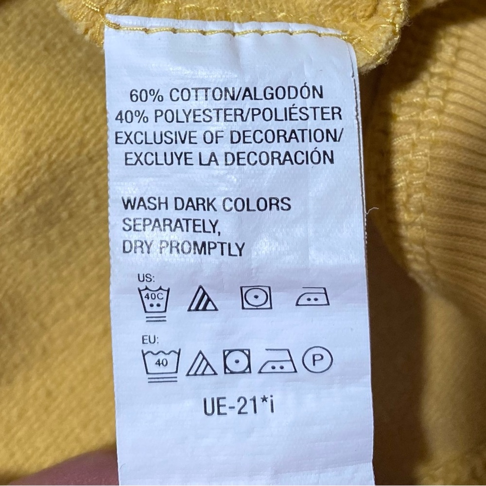 GOOD- Size XXL Mens IZOD Long Sleeve 1/4 Button Pullover Cotton Polyester Yellow - Picture 3 of 9